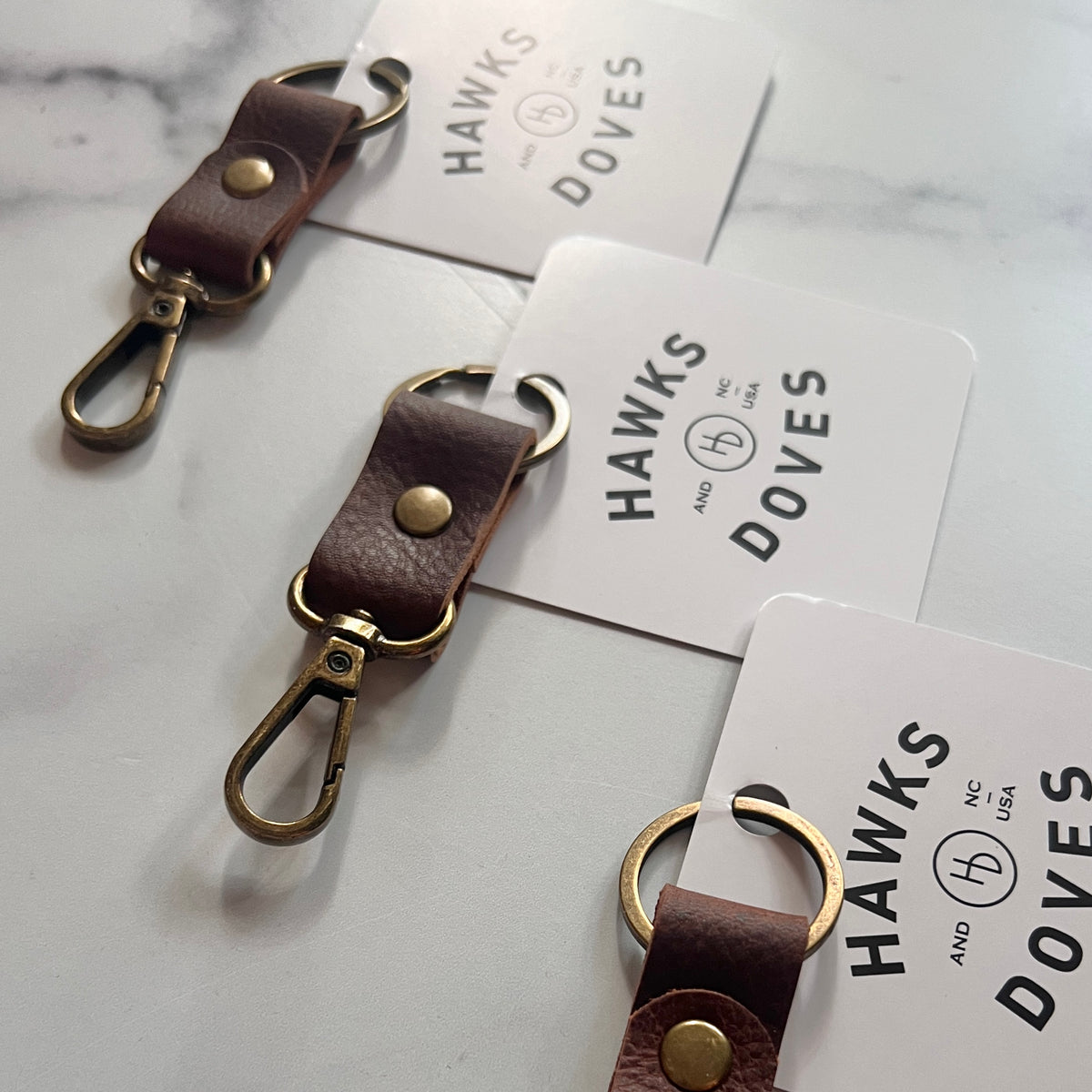 Leather + Brass Key Clip