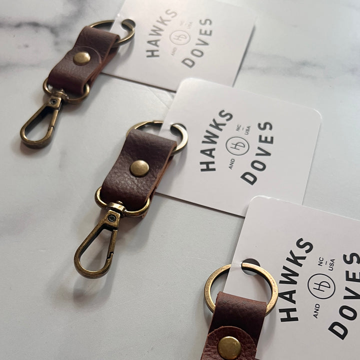 Leather + Brass Key Clip