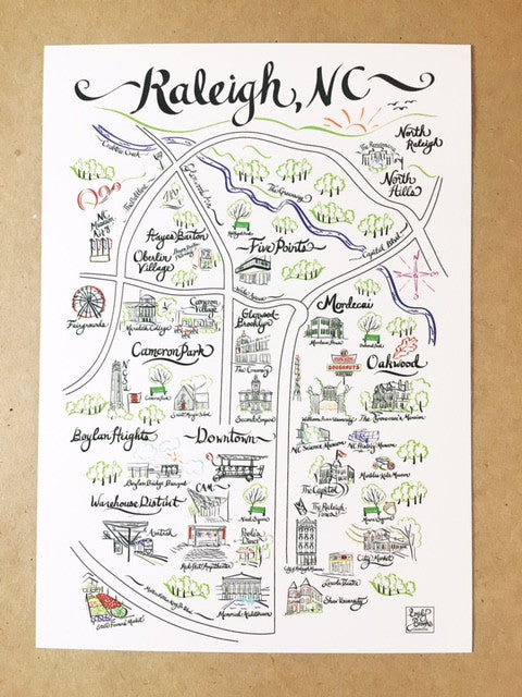 Raleigh Map Print         Add-On